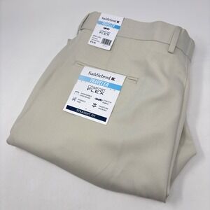 Saddlebred Traveler Pants 38x30 Light Beige Comfort Flex Straight Fit NWT NEW